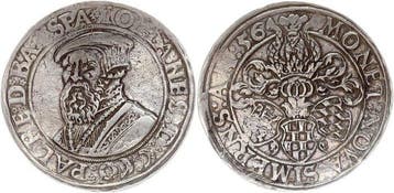 Duitsland, Palts. Simmern Johann II. 1509-1537. Thaler 1556, Postzegels en Munten, Munten | Europa | Niet-Euromunten