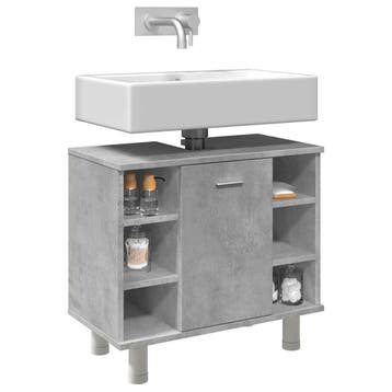 vidaXL Badkamerkast 60x32x53,5 cm spaanplaat betongrijs, Verzenden