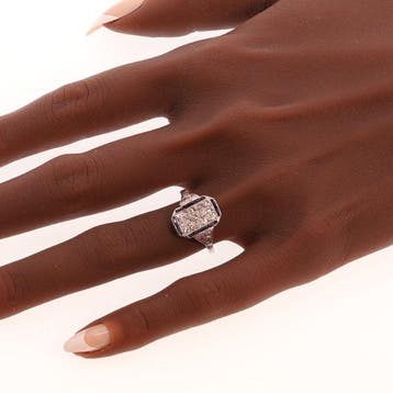 Ring Platina - Diamant - Vintage Art Deco uit de jaren, Nieuw