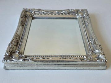 Stare lustro fasetowane 31,5 cm x 27 cm, szko krysztaowe