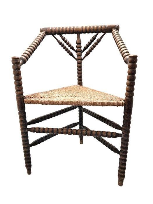 hoekstoel - Stoel - Hout - Bobbin, Antiek en Kunst, Curiosa en Brocante
