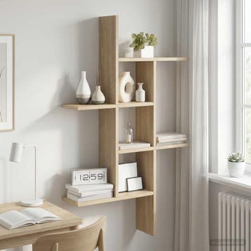 vidaXL Wandplank Sonoma Eiken 61 x 15 x 102 cm Bewerkt hout, Verzenden