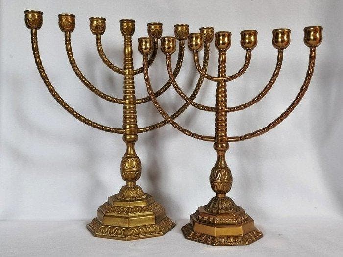 Klostermalm - para duych wieczników Menora - 3.9 kg -, Antiquités & Art, Antiquités | Livres & Manuscrits