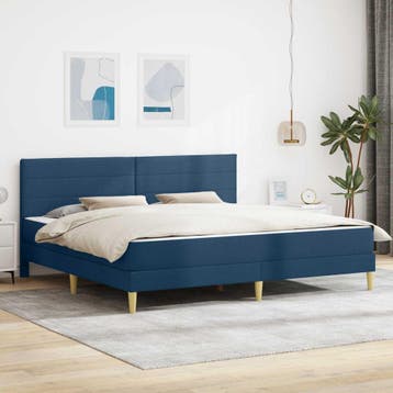 vidaXL Bedframe Blauw 180 x 200 cm Polyester, Huis en Inrichting, Slaapkamer | Matrassen en Bedbodems, Verzenden, Nieuw
