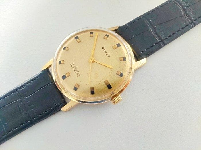 Gevea - Swiss gold plated mens - Sans prix de réserve -, Handtassen en Accessoires, Horloges | Heren