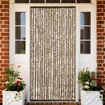 vidaXL Vliegengordijn 90x220 cm chenille beige en bruin, Verzenden, Nieuw