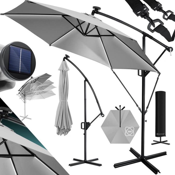 Zweefparasol - Tuinparasol - Parasol 300 cm - Met voet - Met, Tuin en Terras, Parasols, Nieuw, Verzenden