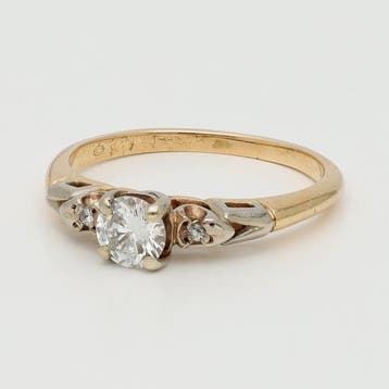Bague - 14 carats Or jaune Diamant (Naturelle), Bijoux, Sacs & Beauté, Bagues