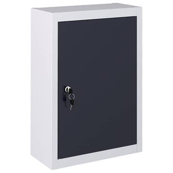 vidaXL Gereedschapskast voor aan de wand metaal grijs en, Doe-het-zelf en Bouw, Verzenden, Nieuw