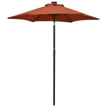 vidaXL Parasol met LED-verlichting 200x211 cm aluminium, Verzenden, Nieuw