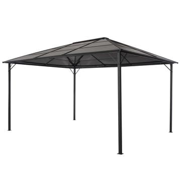 vidaXL Prieel met dak 4x3x2,6 m aluminium zwart, Verzenden