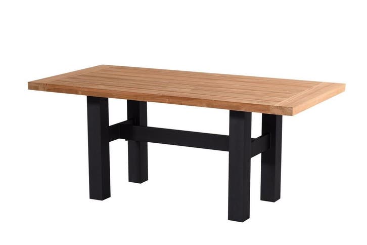 Hartman Heron tuintafel zwart met teak blad 180 x 95 cm SALE, Jardin & Terrasse, Ensembles de jardin