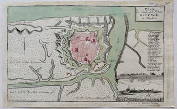 België - Oostende; Kaspe - Plan der Stad und Festung Ostende
