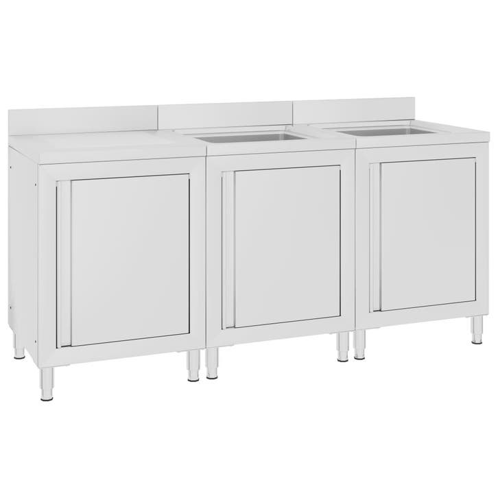vidaXL Wastafelkast commercieel 180x60x96 cm roestvrij staal, Zakelijke goederen, Horeca | Overige, Verzenden