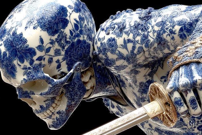 NYX - Porcelain Skull of Silent Resolve, Antiek en Kunst, Kunst | Designobjecten