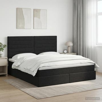 vidaXL Opslag bed met matras met hoofdeinde Zwart 140 x 190, Verzenden