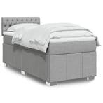 vidaXL Boxspring met matras stof lichtgrijs 90x200 cm, Verzenden, Nieuw