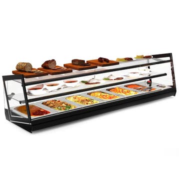 Verwarmde Tapasvitrine | KUBE | Zwart | 6x 1/3 GN | 80°C |, Verzenden, Nieuw in verpakking