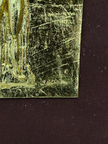 Relief, Manichino after De Chirico - 56 cm - feuille dor