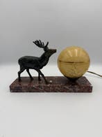 Tafellamp (2) - Marmer, Brons - Art Deco-lampen