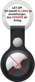 2dekans | Apple - Airtag Sleutelhanger - leer - Zwart, Ophalen of Verzenden