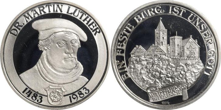 Zilver medaille 1983 Reformation-ereignisse en Jubilaeen, Timbres & Monnaies, Pièces & Médailles, Envoi