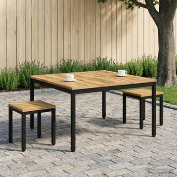 vidaXL Salontafel Wit en zwart 100 x 100,5 x 45 cm Massief, Verzenden, Nieuw