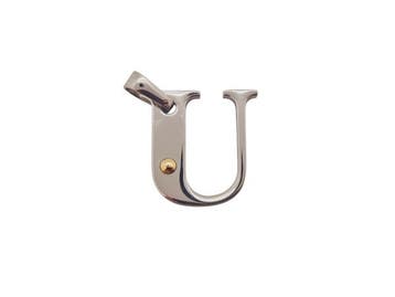 Veiling - Elegante Bicolor Initial Hanger Letter U, Handtassen en Accessoires, Broches, Nieuw