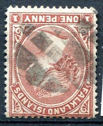 Falklandeilanden 1882/1902 - Koningin Victoria, 4, Gestempeld