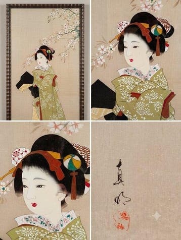 Kato Shinmei (1910-1998) Ritratto Maiko/Geisha in abiti