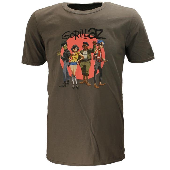 Gorillaz Group Circle Rise T-Shirt - Officiële Merchandise, Kleding | Heren, T-shirts