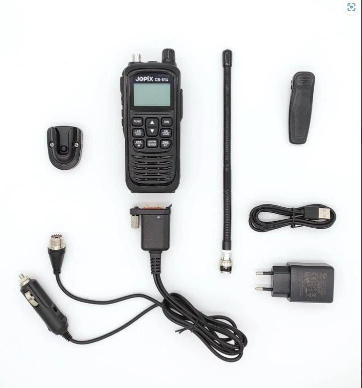 Jopix CB514 27mc portofoon met mobiele adapter, Telecommunicatie, Portofoons en Walkie-talkies, 2 to 5 km, Handsfree-functie, Met broekklem