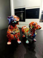 ArtMM - 2 Stück Dackel / Hunde im Pop Art Stil mit