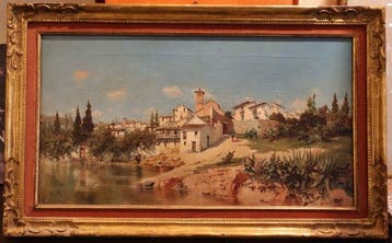 Italiaanse school (XIX) - Veduta di Paese