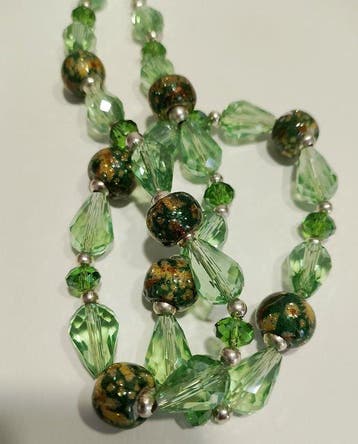 Collier italien en verre de Murano et cristal, de couleur, Collections