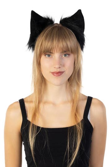KIMU® Haarband Furry Oortjes Zwart Kat Poes Vos Diadeem Dons, Ophalen of Verzenden, Nieuw