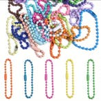 Sleutelringen gekleurd - 20 stuks - bolletjesketting - ba..., Bijoux, Sacs & Beauté, Bracelets à breloques, Ophalen of Verzenden