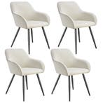 tectake Eetkamerstoel Marilyn, koordlook, gestoffeerd - crèm, Huis en Inrichting, Stoelen, Verzenden, Nieuw