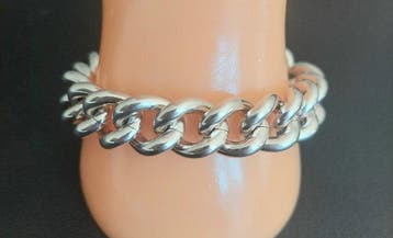 Sans prix de réserve - Gourmette Argent, Handtassen en Accessoires, Antieke sieraden