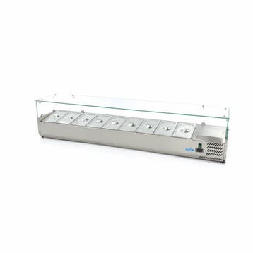 Opzetkoelvitrine | 9x 1/3 GN | Statische koeling | 0.2kW, Verzenden, Nieuw in verpakking