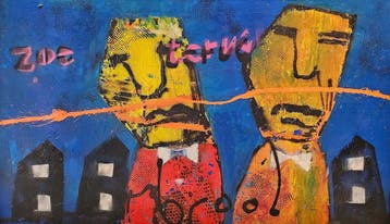 Herman Brood – Zoe terug (begin jaren 90), Antiek en Kunst, Ophalen, Ophangklaar, Gemengde techniek, Figuren