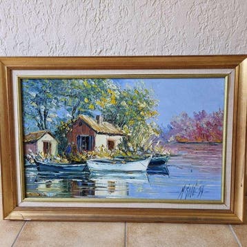Michel Solé (1945-2012) - Cabane et barque, Antiek en Kunst