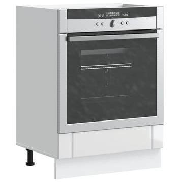 vidaXL Ovenkast Lucca bewerkt hout hoogglans wit, Verzenden, Nieuw