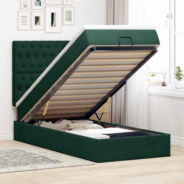 vidaXL Ottoman bed met matrassen 100x200cm fluweel, Verzenden