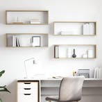 vidaXL Wandschappen kubus 4 st 80x15x26,5 cm bewerkt hout, Verzenden, Nieuw
