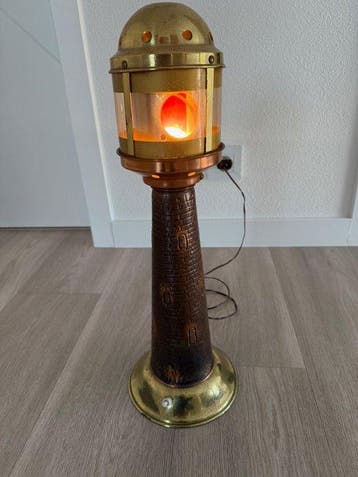 Lamp ornament - Messing, Koper - Vuurtoren draaiend