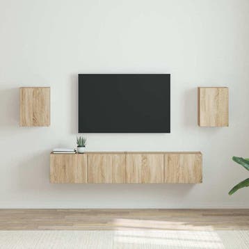 vidaXL TV Wandkast 2 pcs Sonoma Bewerkt hout, Verzenden, Nieuw