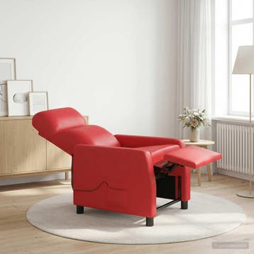 vidaXL Massage Relaxstoel Rood Kunstleer, Verzenden, Nieuw