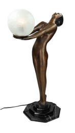 Lamp - Art deco stijl lamp vloerlamp - Marmer, Brons, Glas, Antiek en Kunst