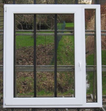 pvc raam , chassis , venster 148 x 159 wit / antraciet, Bricolage & Construction, Ophalen of Verzenden, Raamkozijn